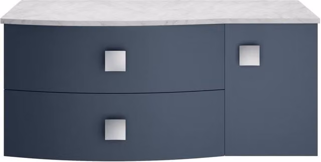 Balterley Gentleshaw 2 Drawer Left-Hand Wall Hung Vanity Unit in Blue