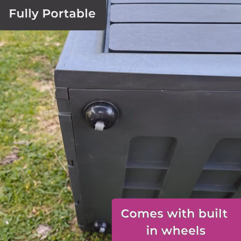 Neo Garden 320L Black Plastic Outdoor Storage Box – 6