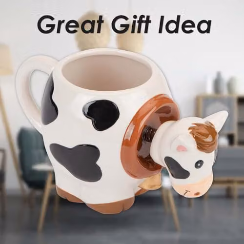 VFM e-Store Shaking Cow Wobble Mug, Multicolour, W: 11 cm, D: 10 cm – 5
