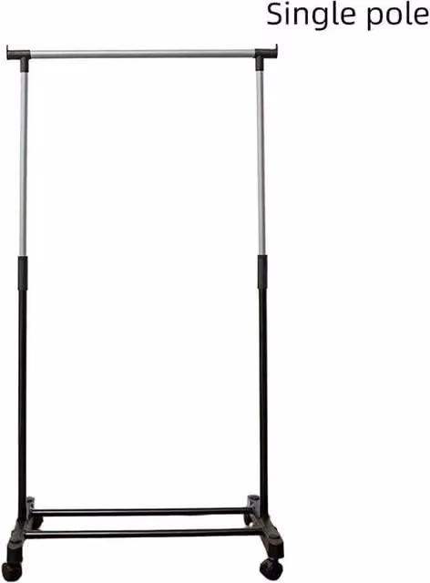 NESTLUNE Single Heavy Duty Clothes Rail Hanging Garment Rack in Silver, W: 100 cm, D: 15 cm