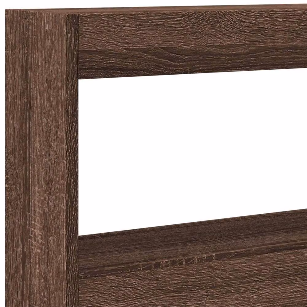 Berkfield Home Headboard Cabinet with Integrated LED Lighting in Brown Oak, W: 160 cm, D: 17 cm, H: 102 cm – 6