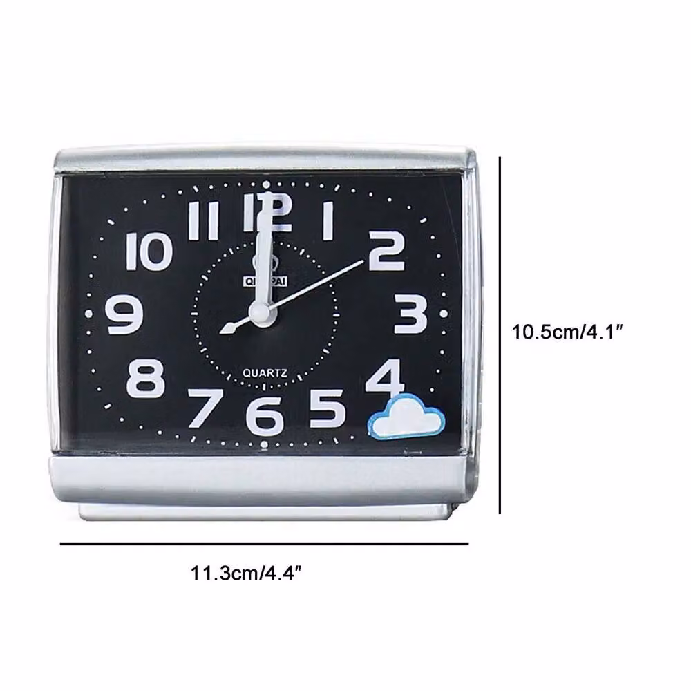 YnysTec Silver Battery Operated Quartz Silent Alarm Clock – 2