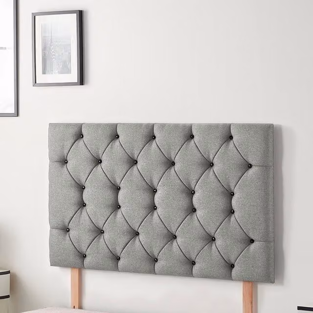 Somnior Beds Ltd Savoy Tweed Fabric Upholstered Divan Bed Frame in Grey/Black, 140 x 200 cm