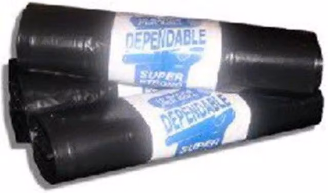 KDMK Heavy Duty Black Trash Bags, 10 Bags per Roll