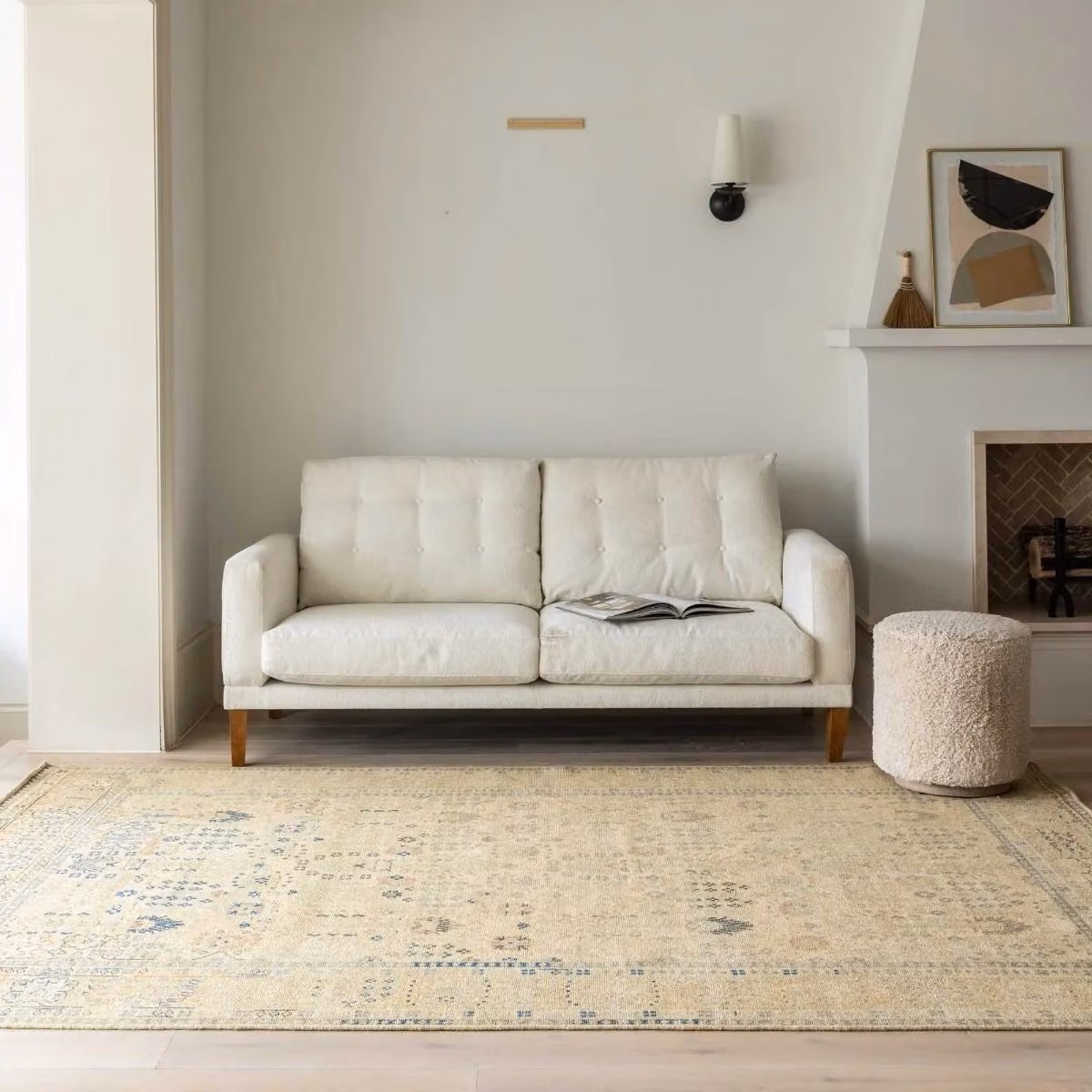 Atkin and Thyme Heritage Hand Knotted Wool Rug, Beige, W: 200 cm, D: 300 cm