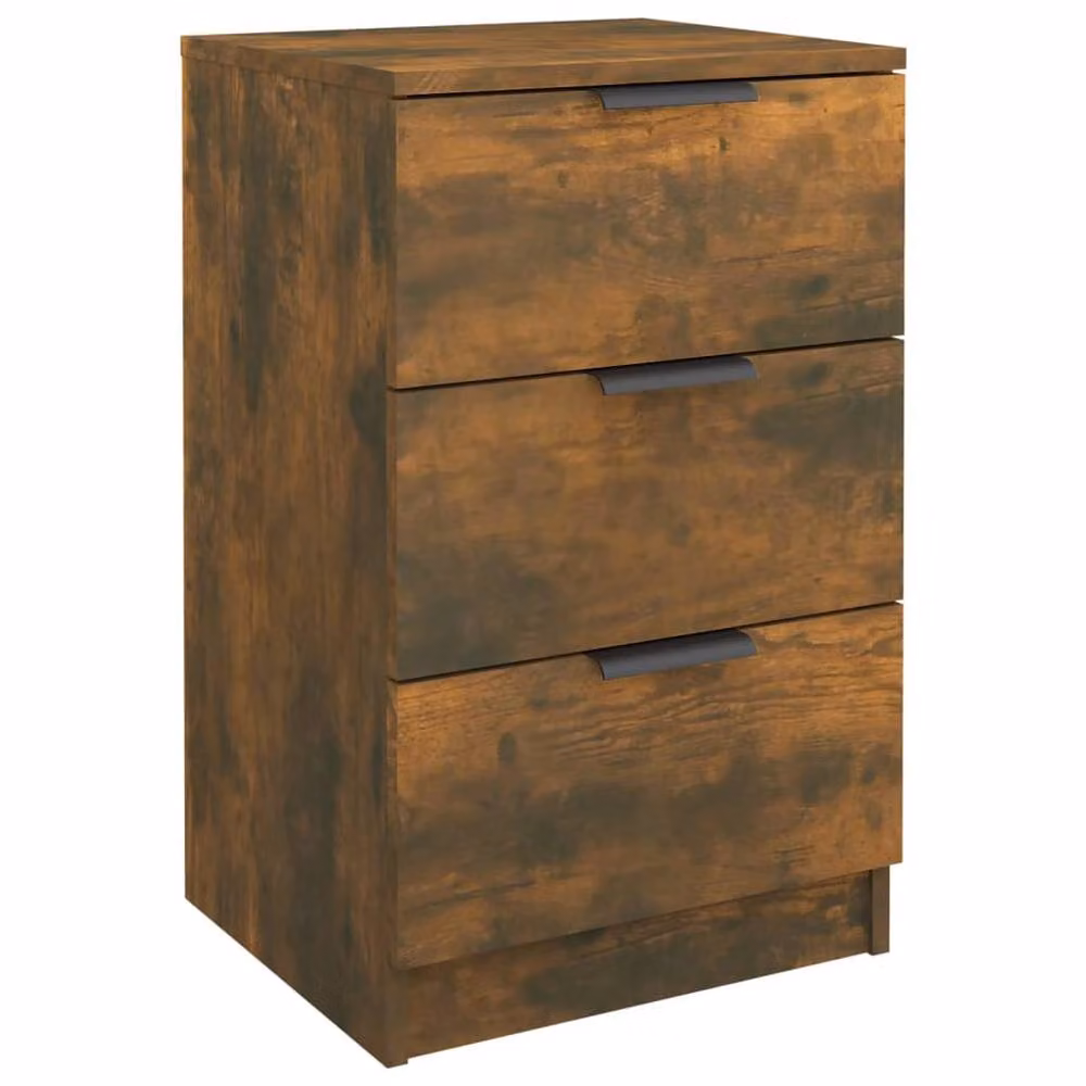 Berkfield Home Modern Bedside Cabinet in Smoked Oak Brown, W/D/H: 40 x 36 x 65 cm – 2