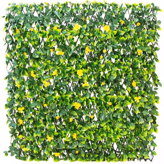 Primrose Extendable Artificial Yellow Flower Trellis Screening