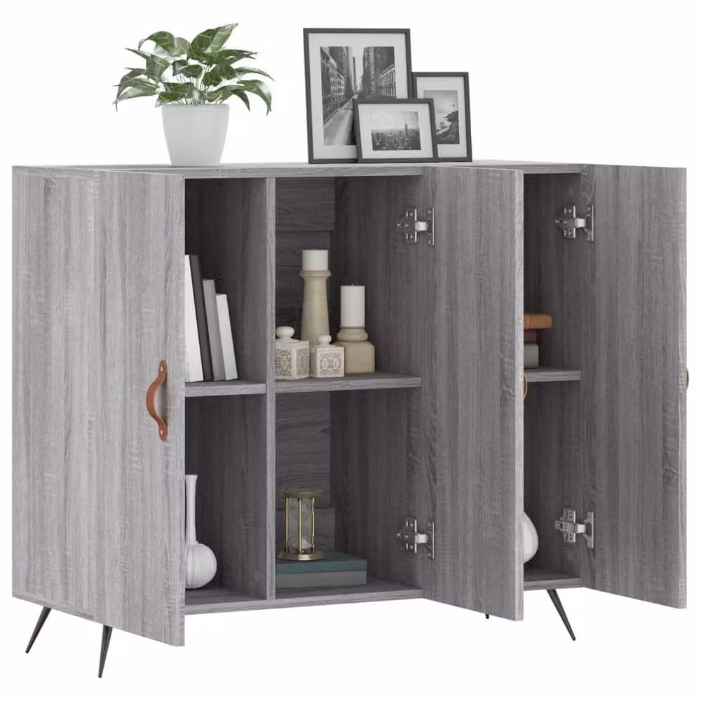 Berkfield Home Grey Sonoma Sideboard W: 90 cm, D: 34 cm, H: 80 cm – 3