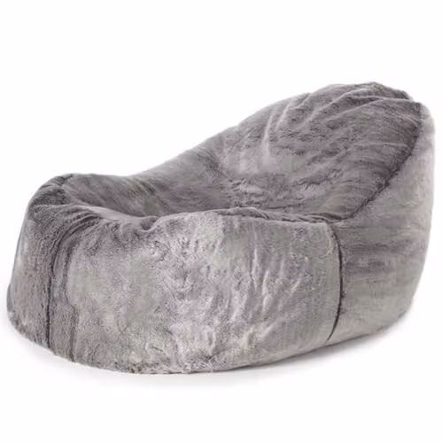 icon Soho Faux Fur Bean Bag Lounger in Grey