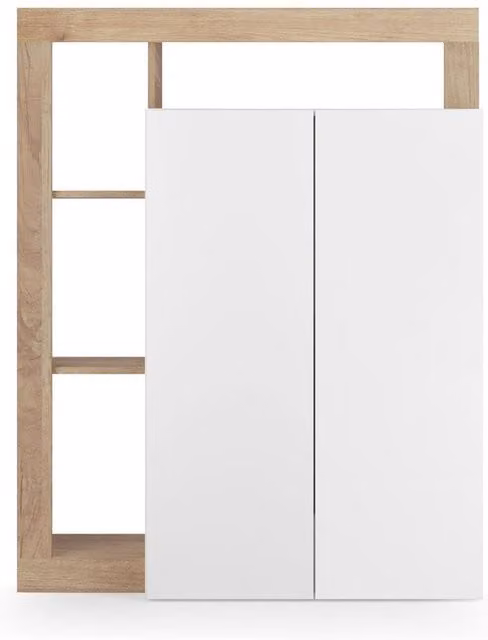 CALICOSY Hamburg Shoe Cabinet in White, Capacity for 20 Pairs, H: 138.5 cm – 1