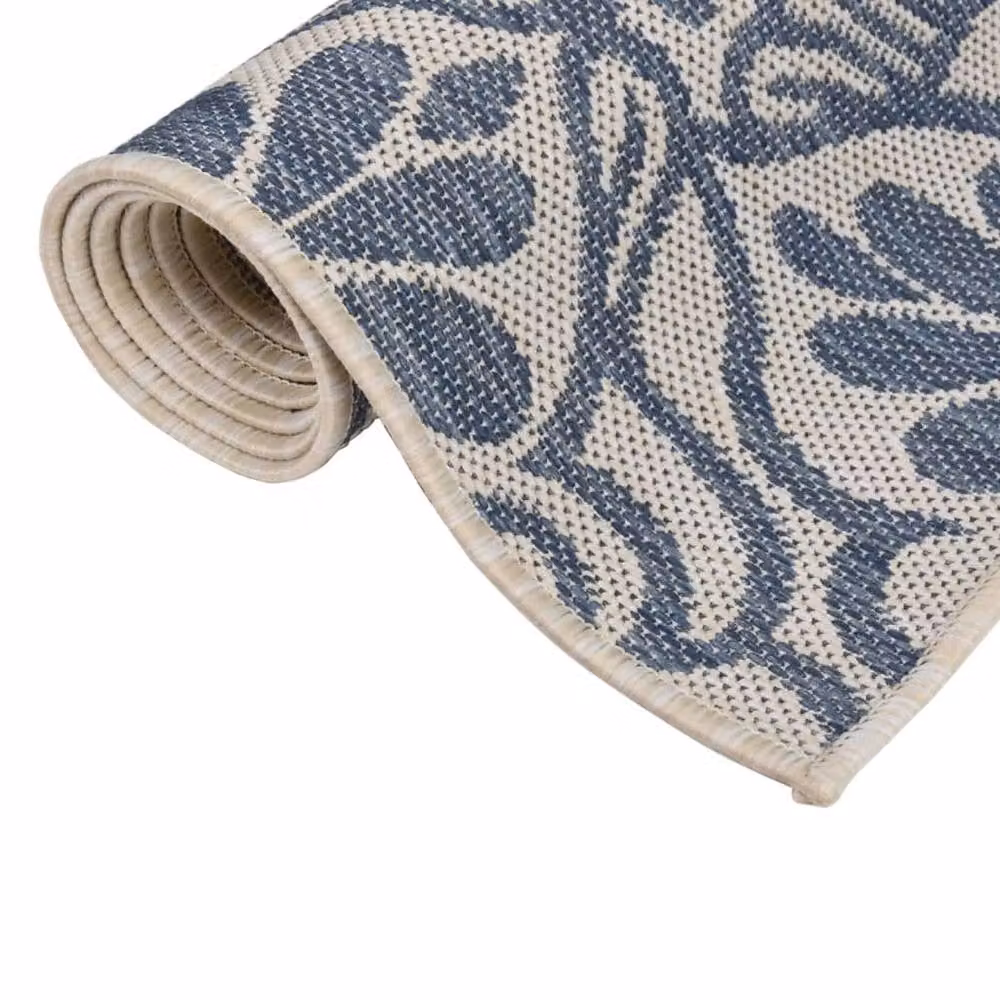 Berkfield Home Blue Patterned Outdoor Flatweave Rug, W: 160 cm, D: 230 cm – 3