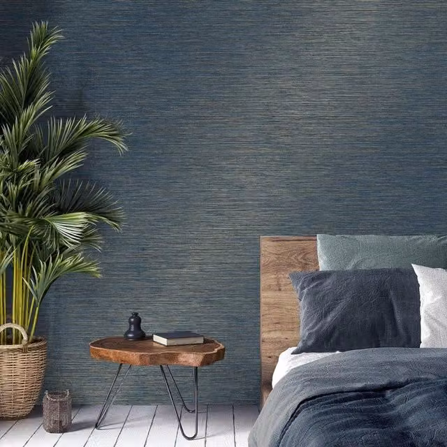 Crown Modern Abstract Blue Textile Textured Wallpaper Roll
