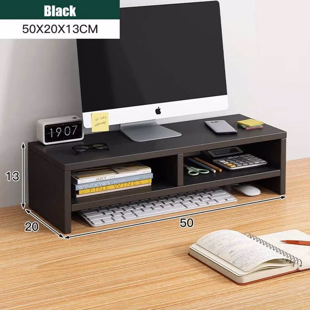 SPETLEK Black MDF Computer Desktop Monitor Stand – 5