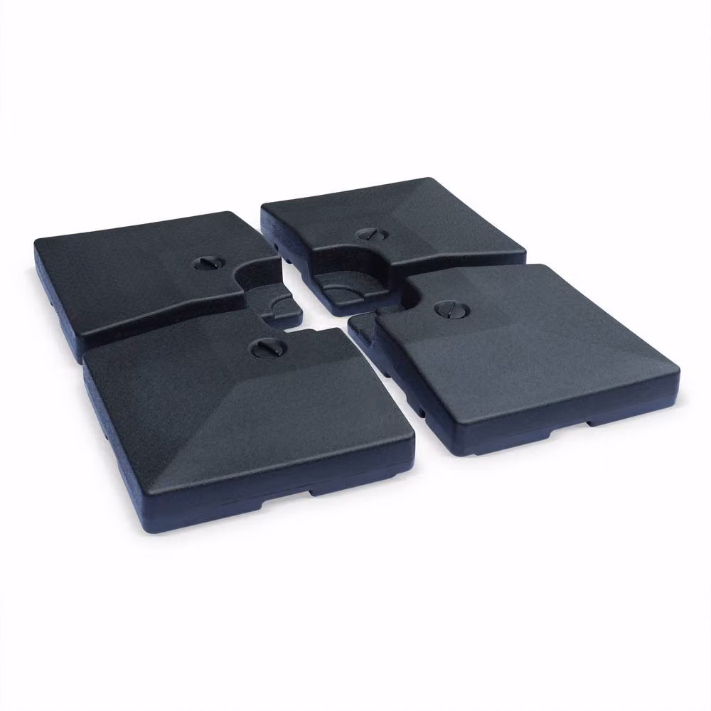 sweeek Set of 4 Black Plastic Parasol Weight Slabs, W/D: 51.5 x 51.5 cm – 2