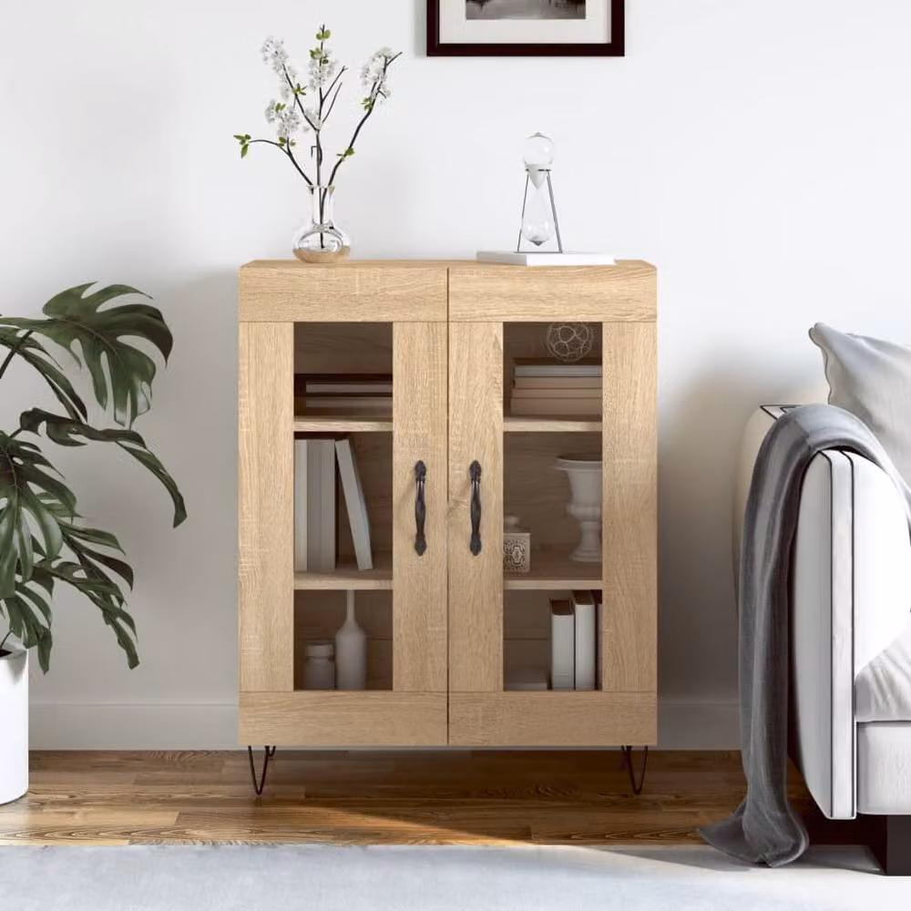 Berkfield Home Sonoma Oak Sideboard in Brown, W/D/H: 69.5 x 34 x 90 cm – 2