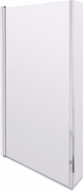 Balterley Reversible L Shaped Corner Bath Hinged Screen with 6mm Clear Toughened Safety Glass in Silver