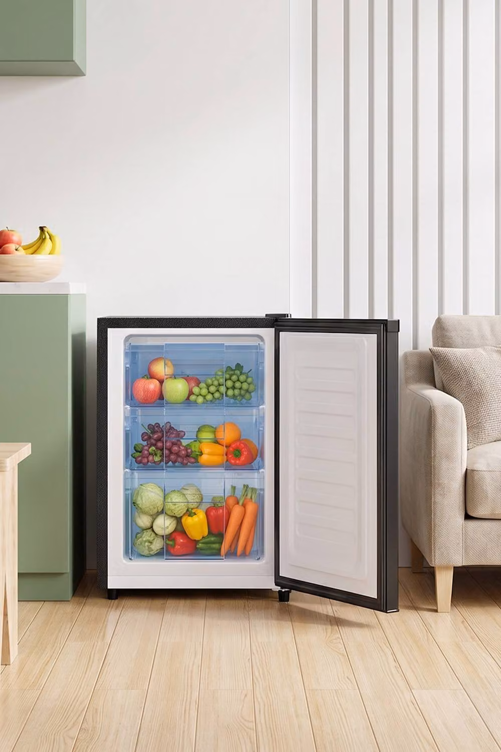 Living and Home 46L Freestanding Upright Freezer in Black – 3