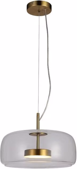Netlighting Caste Dome Pendant Light in Gold and Smoked Glass, Diameter: 33 cm