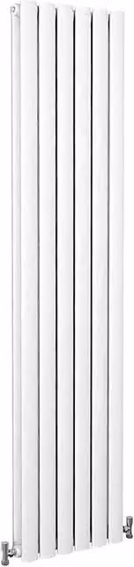 Hinsinc Double Vertical Oval Column Radiator in White, H: 160 cm, W: 35.4 cm
