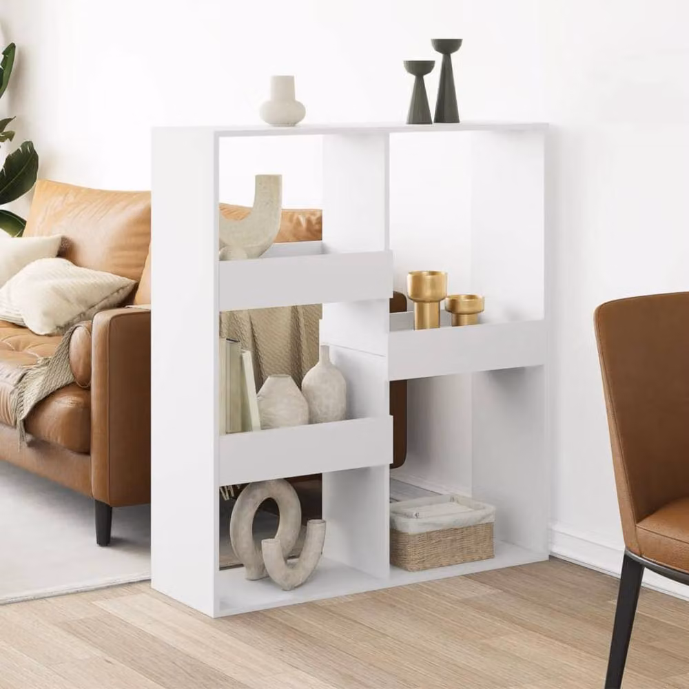 Berkfield Home White Room Divider in Engineered Wood, W/D/H: 100 x 33 x 115 cm – 2