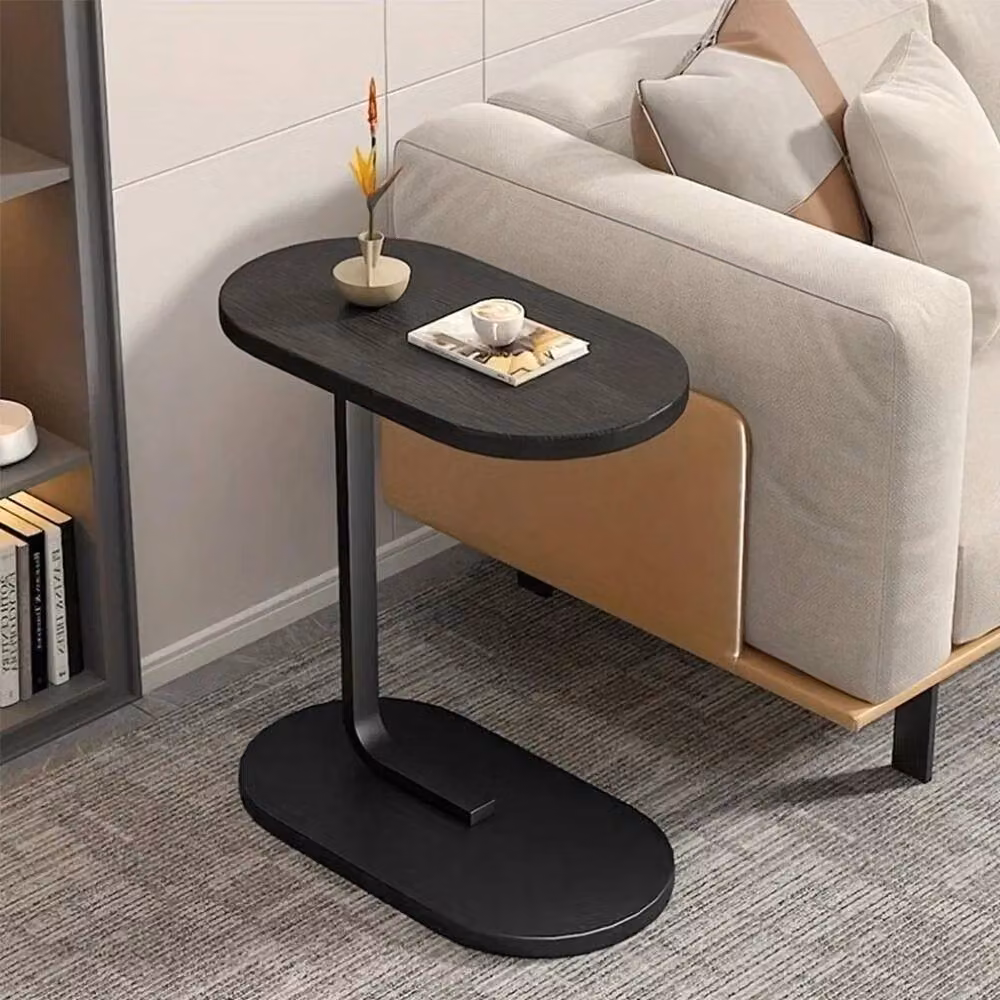 FLAVORA Black C-Shape Sofa Side Table – 4