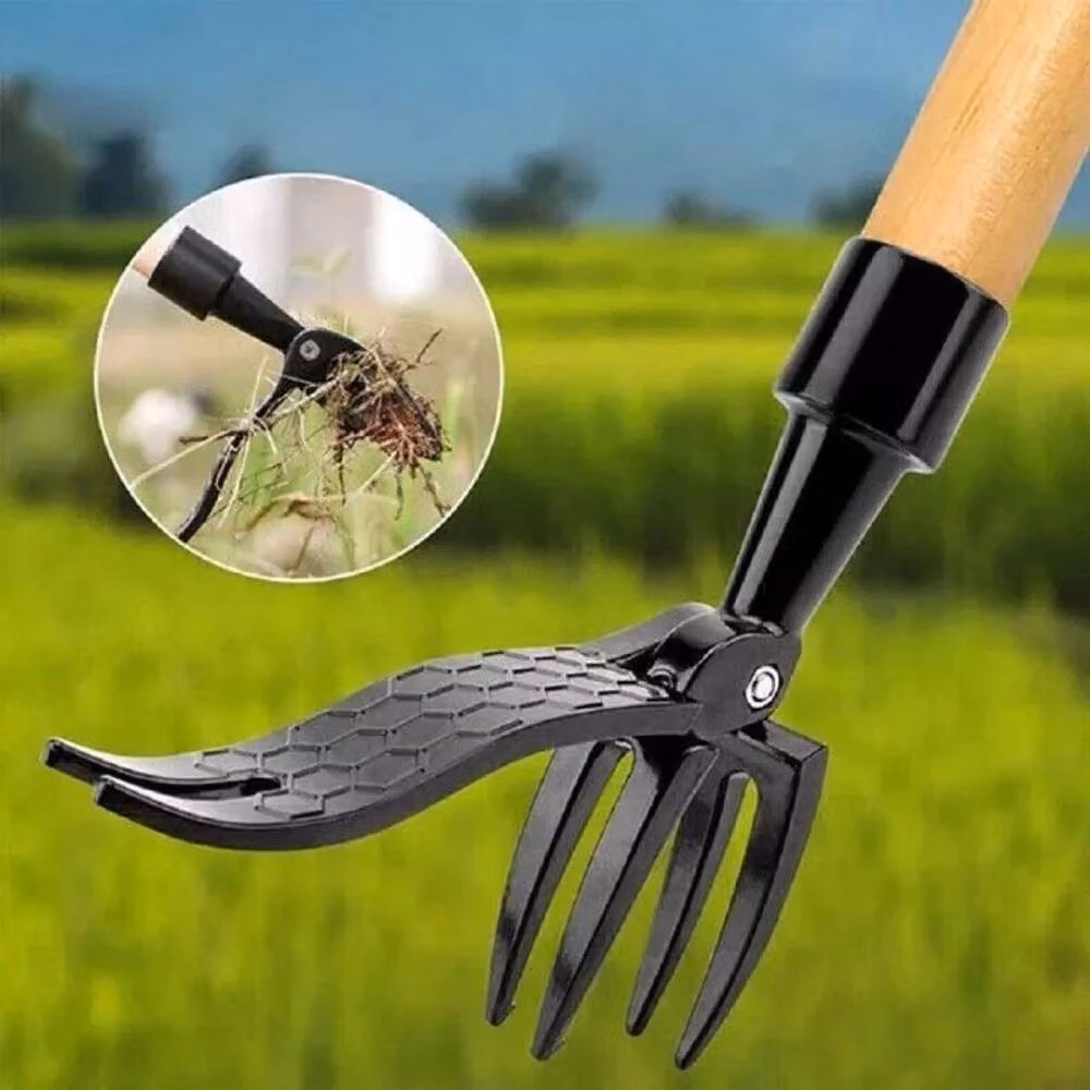 NESTLUNE Stainless Steel Long Handle Claw Weeding Tool in Black – 4