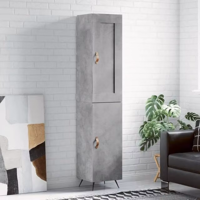 Berkfield Home Industrial Highboard in Concrete Grey, W/D/H: 34.5 x 34 x 180 cm – 1