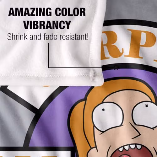 LOGOVISION Rick and Morty Super Soft Silky Touch Fleece Throw Blanket, Multicolour, W: 127 cm x D: 152.4 cm – 3