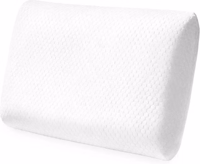 Nordara Hypoallergenic Contour Memory Foam Wedge Neck Support Cushion in White