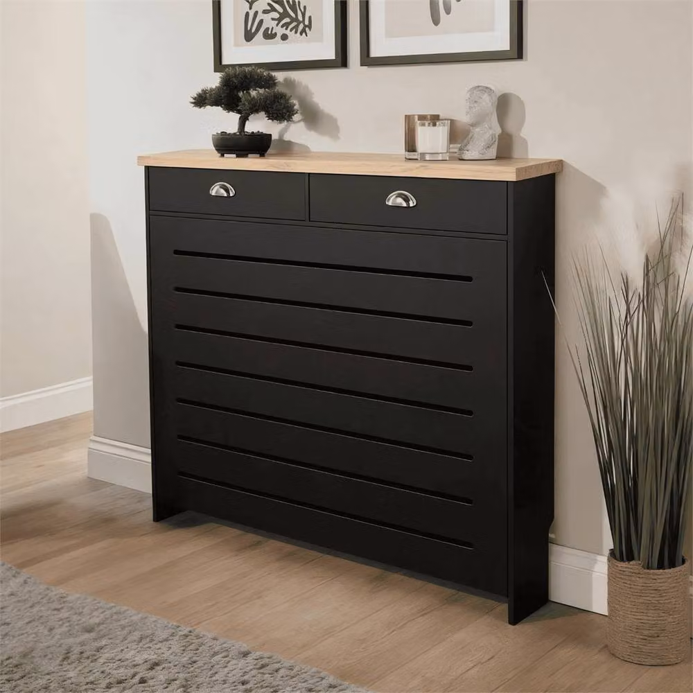 FORGEVIO Black Radiator Cover Grill Shelf with 2 Drawers – 4