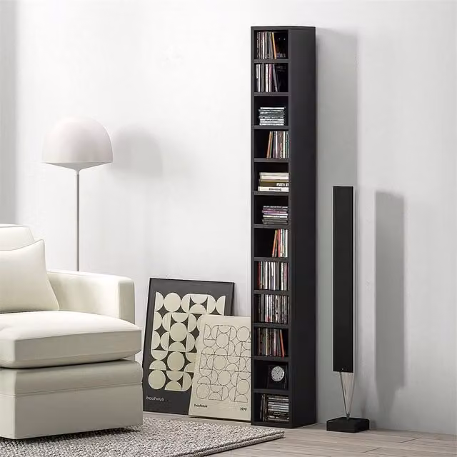 EONLION Black Matt Freestanding CD Storage Unit Width: 100 cm – 1
