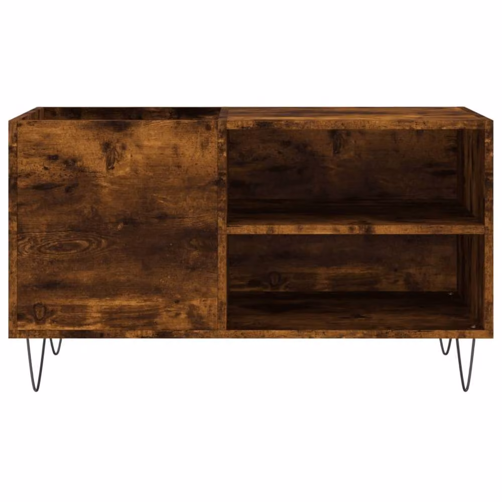 Berkfield Home Record Cabinet in Smoked Oak Brown, W/D/H: 85 x 38 x 48 cm – 4