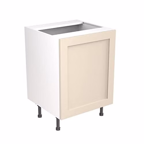 Kitchen Kit Shaker Door Flatpack Sink Base Cabinet in Cashmere Matt, W: 60 cm, H: 87 cm