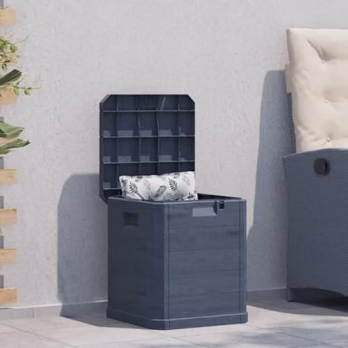 vidaXL Anthracite Plastic Garden Storage Box with Removable Lid – 2