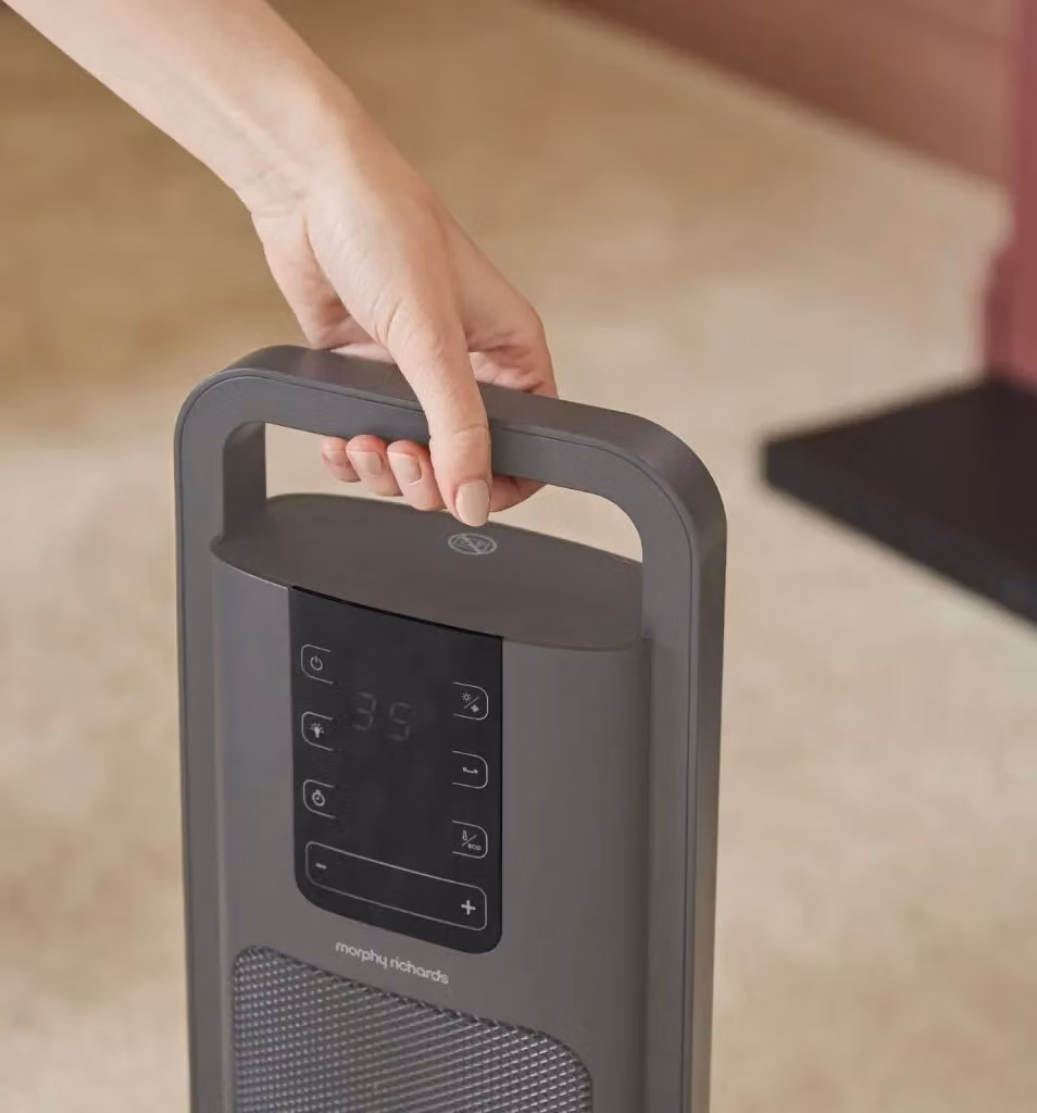 Morphy Richards HeatFlux 2kW Ceramic Tower Fan Heater with Remote Control in Grey – 5