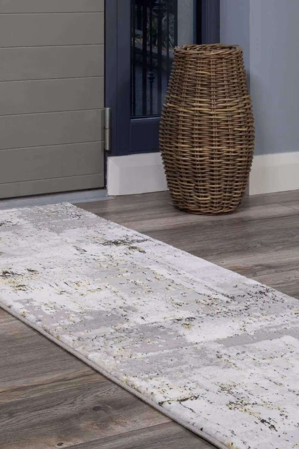 Kukoon Abstract Runner Rug in Grey and Gold, W/D/H: 60 x 240 cm – 2
