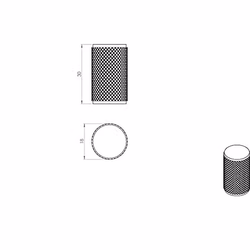 Loops Knurled Cylindrical Cupboard Door Knob in Brushed Silver – 2