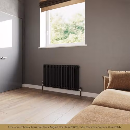 UK Radiators Alpha 3 Column Traditional Cast-Iron Style Radiator in Black, W: 999 mm, H: 600 mm – 3