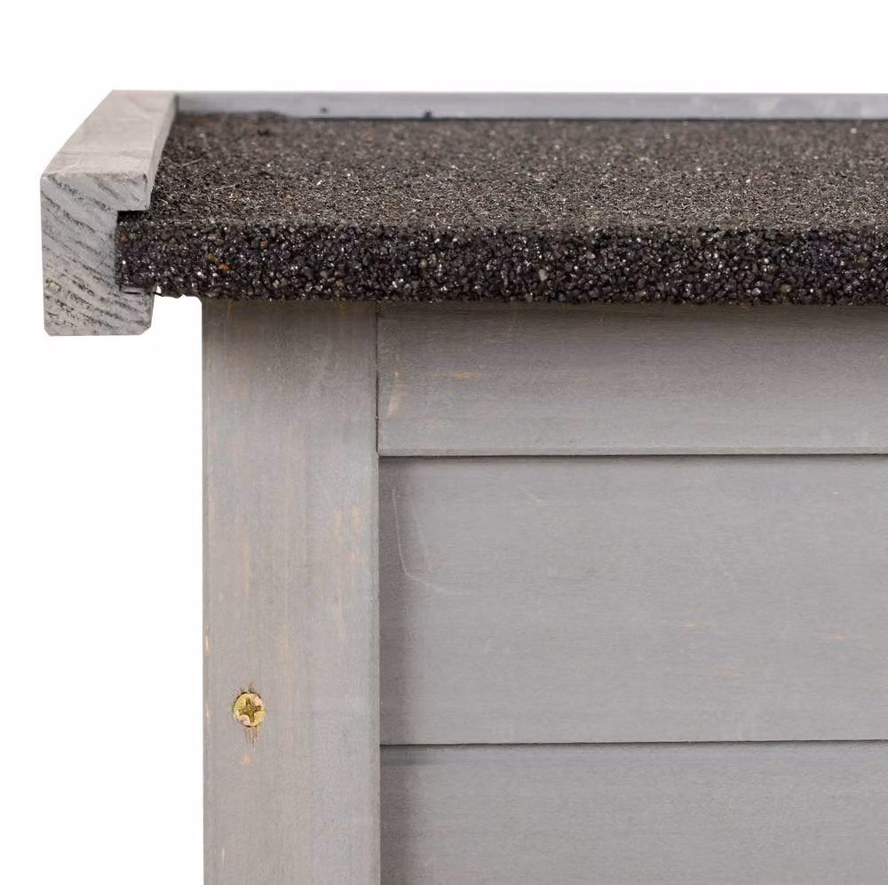 STILVORA Grey Lacquered Garden Storage Cabinet with Roll Shutter and Internal Shelves – 6