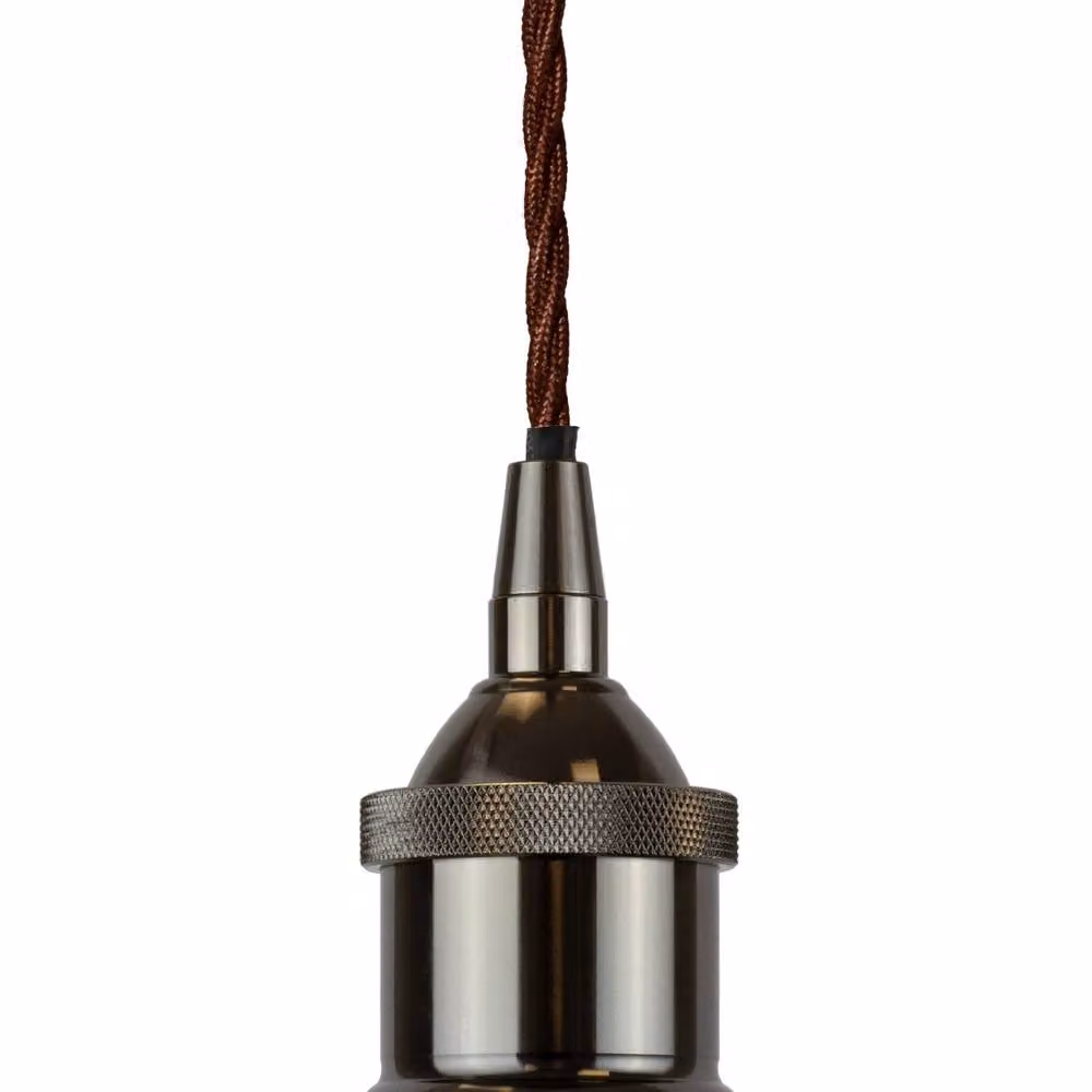 SE Home Worcester Matt Black Pendant Light with Brown Twisted Detail – 2