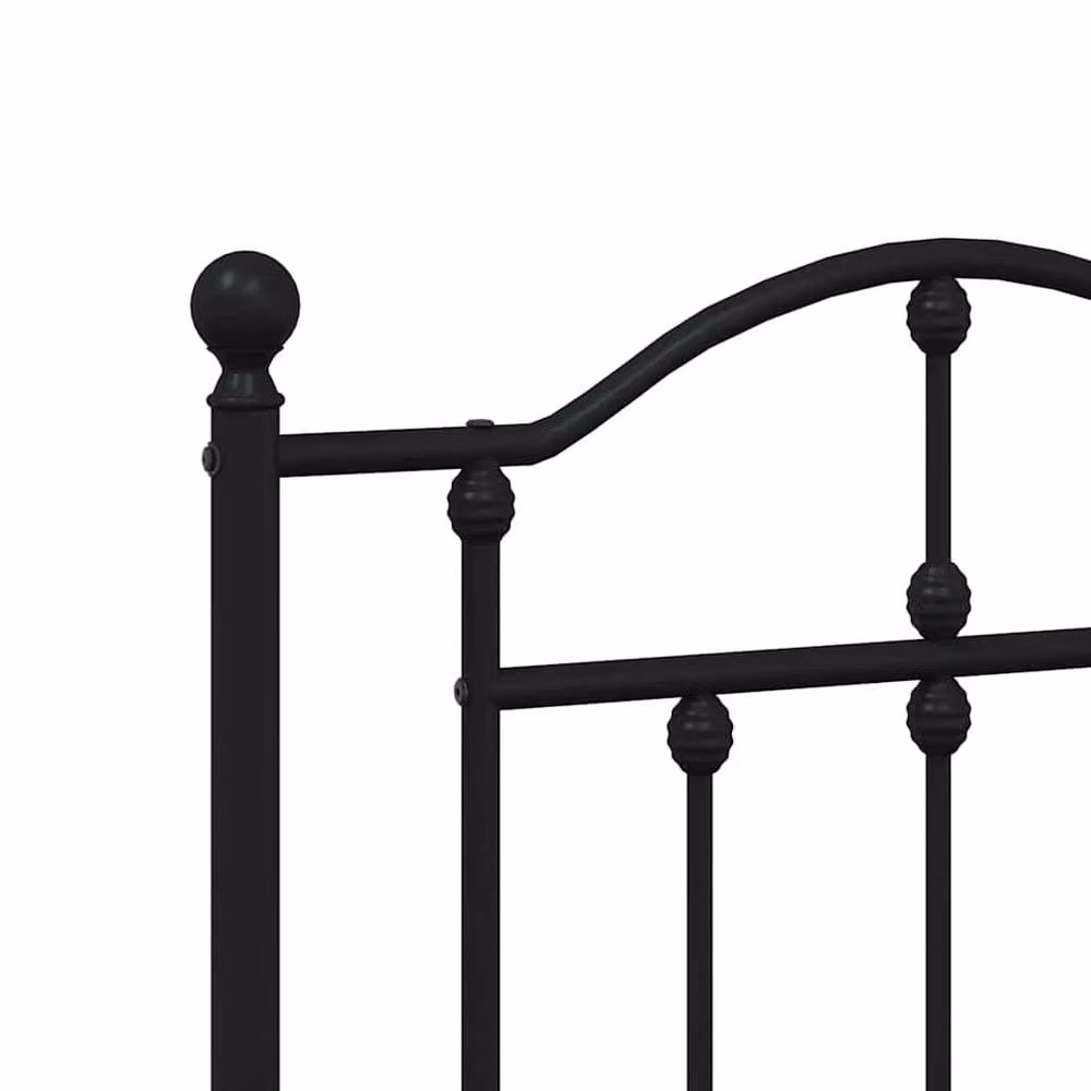 Berkfield Home Classic Metal Headboard in Black, Width: 150 cm – 3
