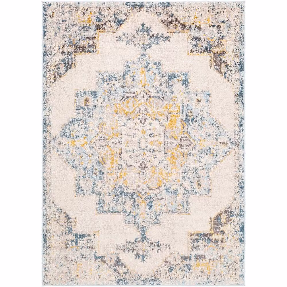 Livabliss Ankara Vintage Blue and Beige Traditional Boho Rug, W x W: 200 x 200 cm – 2