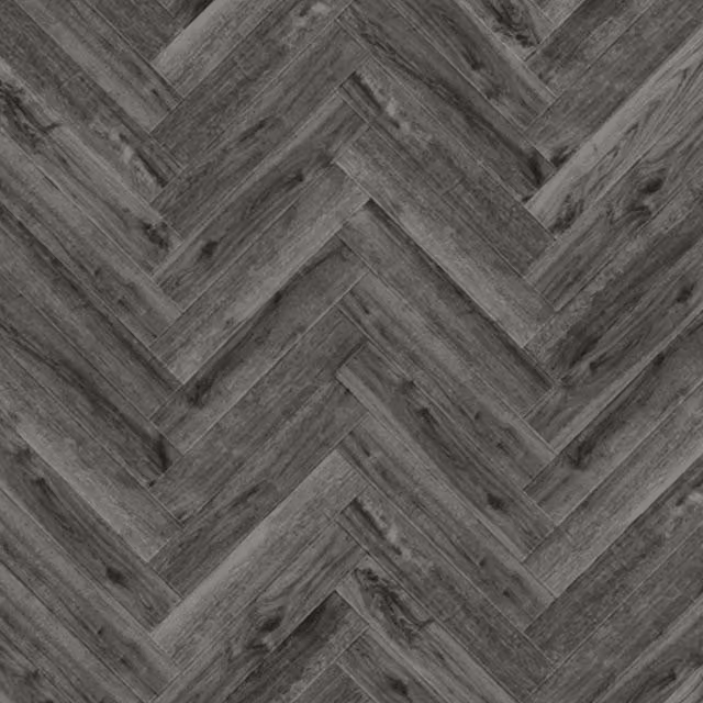 AlvHer Luxury Wood Effect Herringbone Glue Down Vinyl Flooring Tile, 2.5mm, Grey and Brown