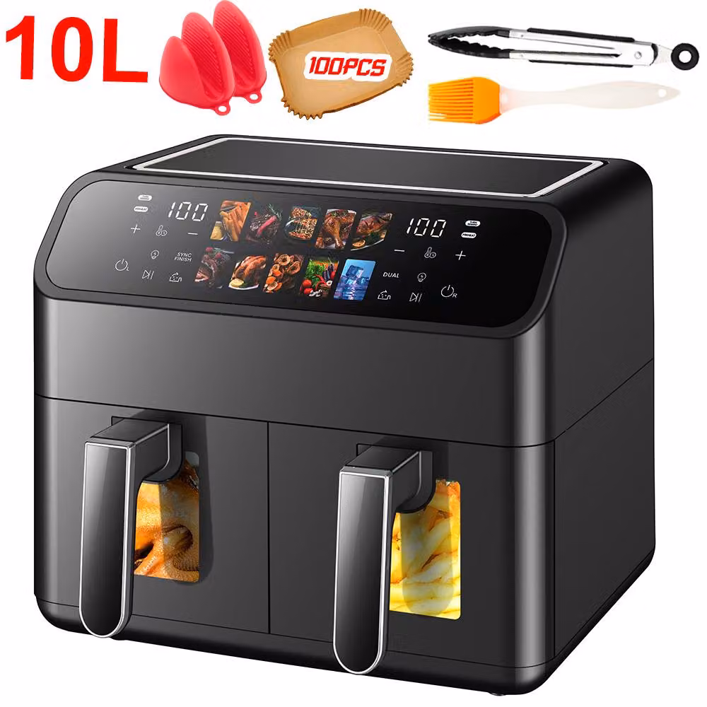 Ventryn 10L Dual Zone Digital Air Fryer Oven in Black – 2