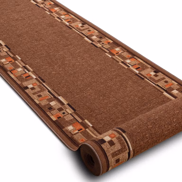 RugsX Anti-Slip Oriental Bombay Runner in Brown, W: 100 cm, L: 120 cm