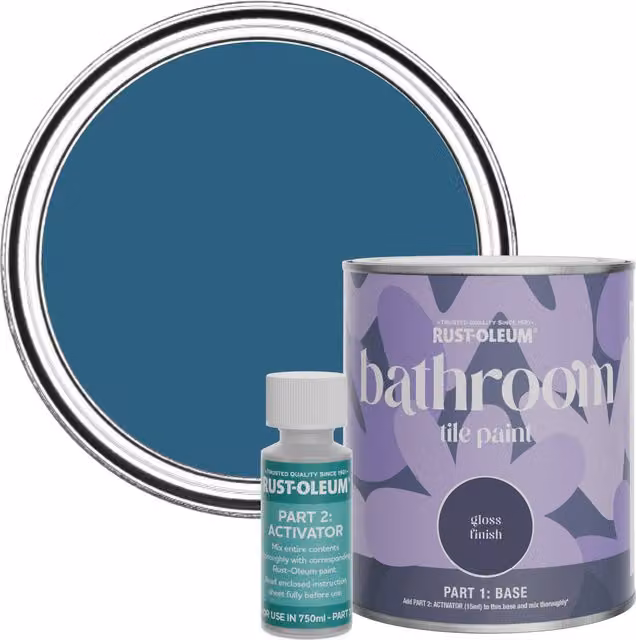 Rust-Oleum Bathroom Tile Paint in Gloss Finish, Cobalt Blue, 0.75 l