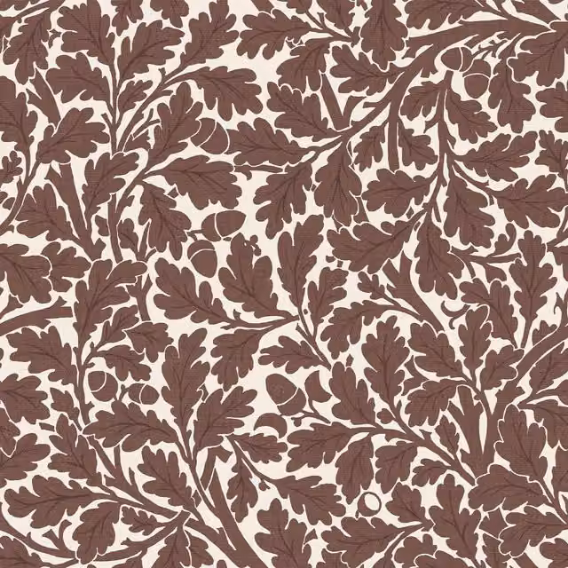 QUERCUS Carnelian Floral Art Nouveau Wallpaper Sample in Red and Brown, H 42.0 cm x W 29.7 cm