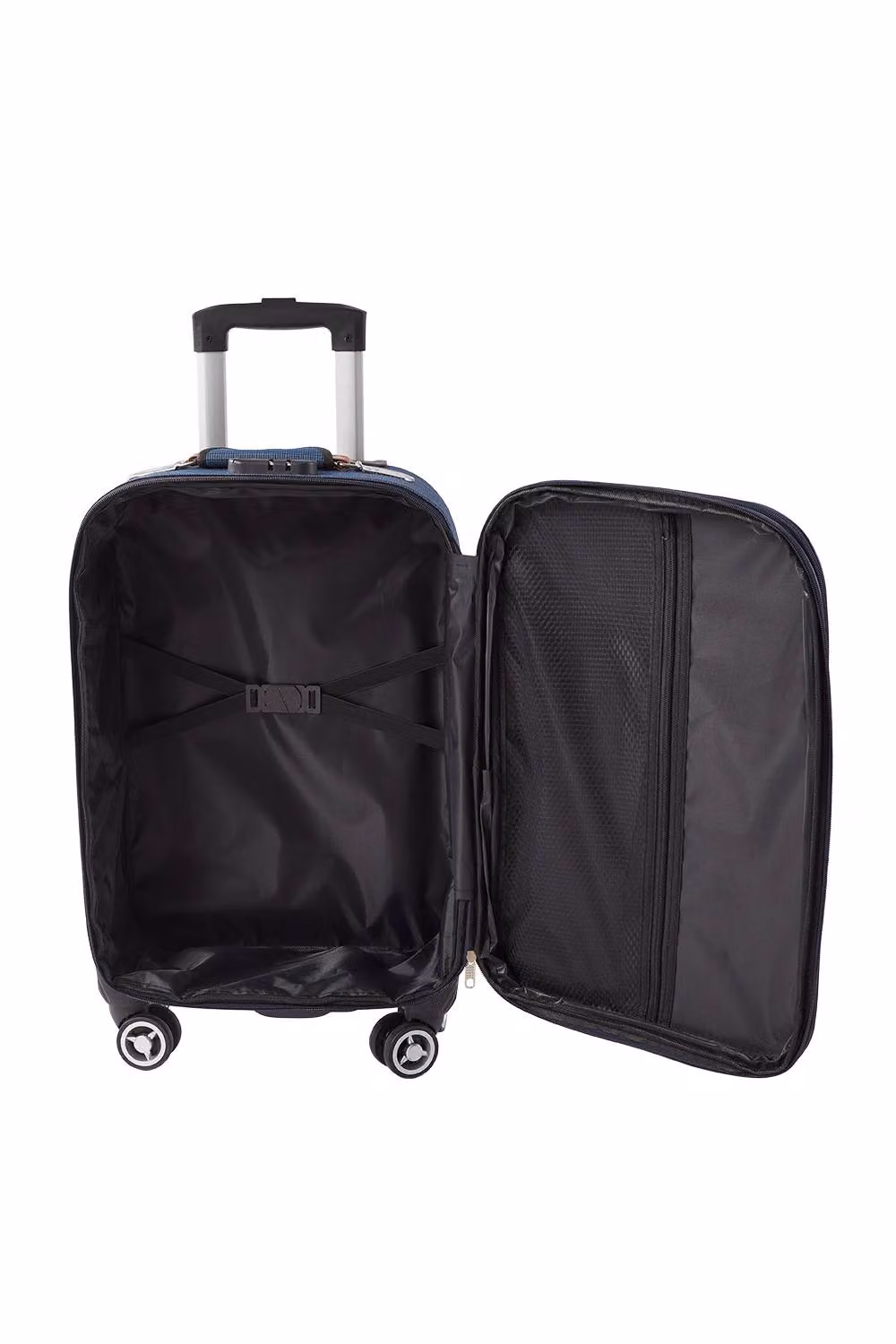 SHEONLY 20-Inch Blue Softshell Expandable Suitcase with Combination Lock – 5