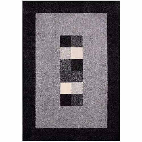 THE RUGS Modern Plain Grey and Black Rectangular Area Rug, W: 160 cm, L: 230 cm – 6