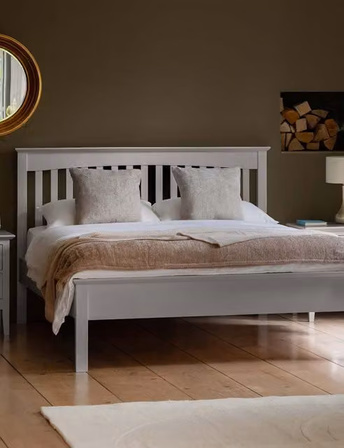 Gallery Direct Hastings Modern Grey Solid Wood Bed with Drawers, W/D/H: 180 x 200 cm